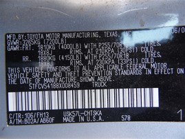 2008 Toyota Tundra SR5 Silver Extended Cab 5.7L AT 4WD #Z24727